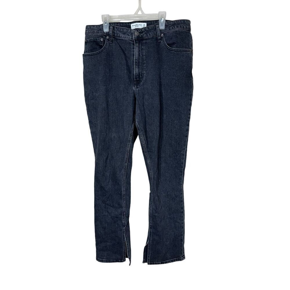 Abercrombie & Fitch The Skinny High Rise Slit Hem Jeans Womens Black Size 31